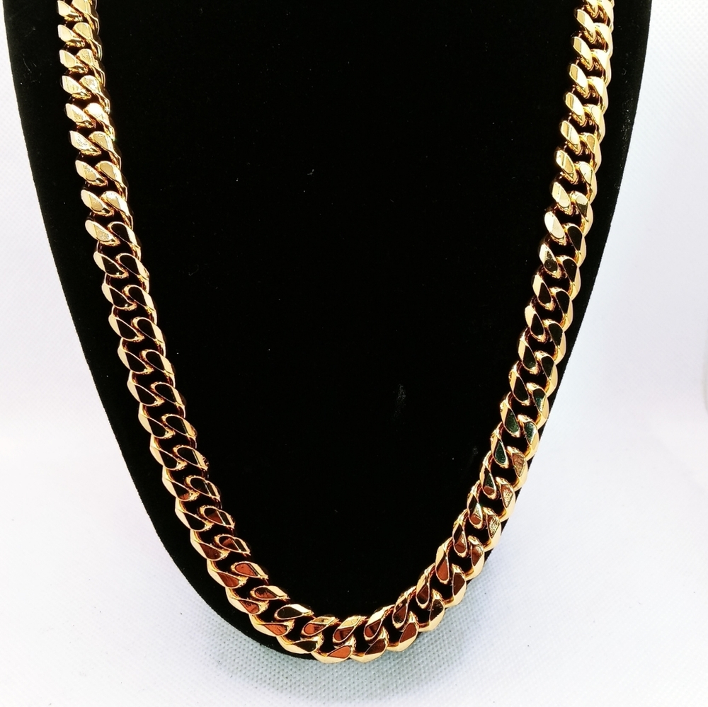 Thick 18kt gold filled curb link necklace